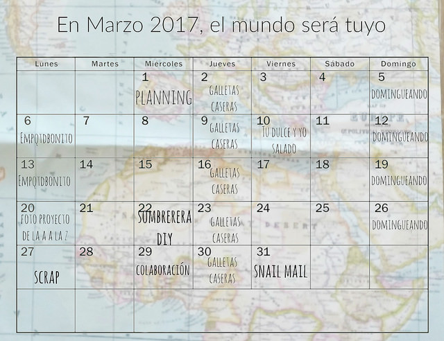 calendario marzo 2017