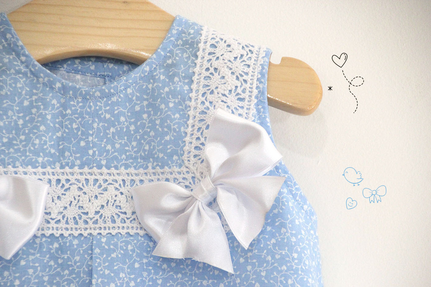DIY Costura: hacer vestido para niñas con lazos (patrones gratis)
