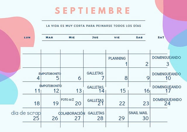 septiembre planning