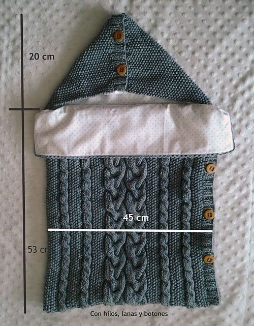 Con hilos, lanas y botones: Saco de punto para bebé