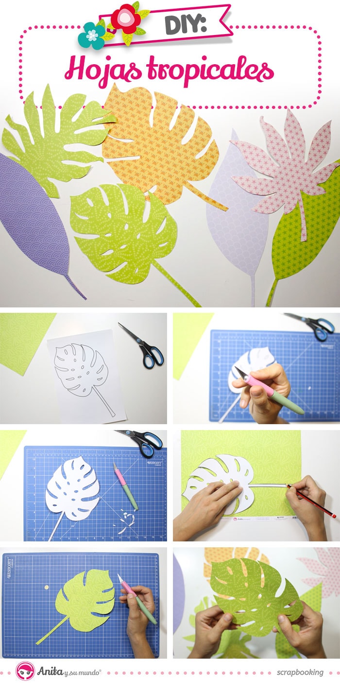 cómo hacer hojas tropicales con papel