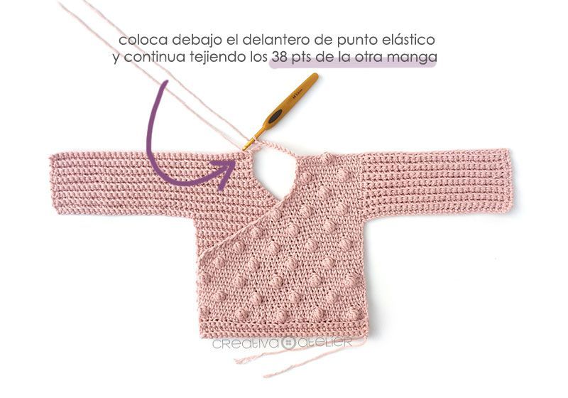 Cómo tejer  una Chaqueta Kimono de crochet de bebé - Patrón y Tutorial - Une las dos piezas delanteras